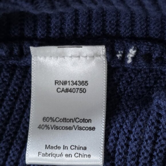 Marla Wynne Cardigan Women L Navy White 3/4 Sleeve Slouchy Mature Lagenlook Boho - Picture 12 of 16